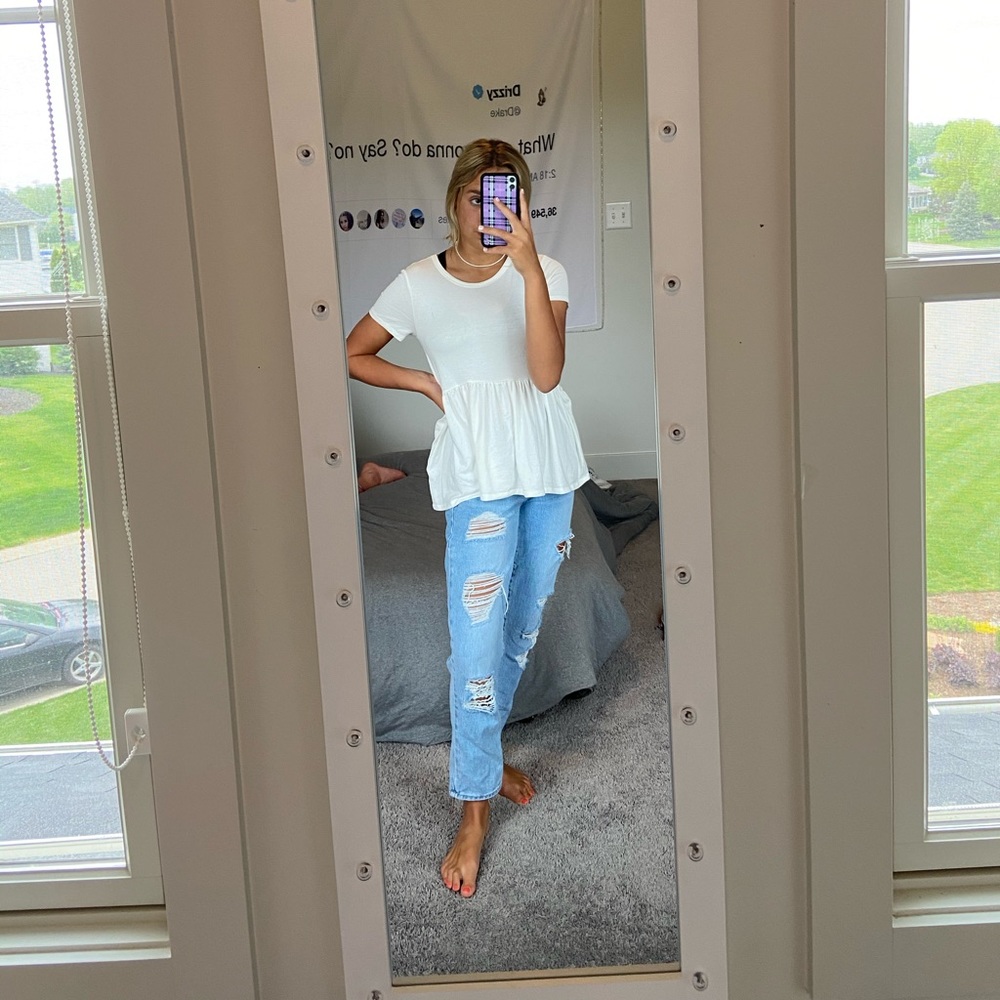 White Flowy Shirt